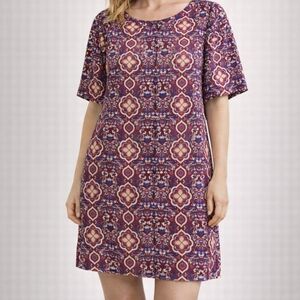 BeBop Purple and Blue Floral Top